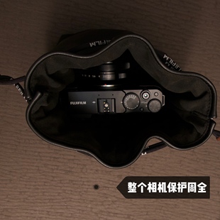 fuji手作皮套套相机包羊皮袋便携相机袋微单保护套相机套