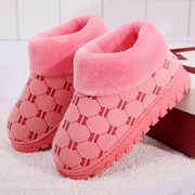 冬季高帮棉拖鞋女全包，跟加绒厚底毛毛，保暖居家室内防滑带后跟棉鞋