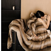 北欧轻奢水貂绒毛毯秋冬加厚盖毯休闲沙发毯午睡毯空调毯保暖毯子
