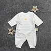 黄色小鸭星星字母包纱婴儿连体衣爬服纯棉宝宝前开哈衣