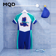 mqd童装男童连体泳衣套装2023泳装，儿童韩版比赛训练游泳装备