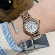 士手表气质镜面韩版女表小表盘手链时尚，圆形石英白色国产腕表