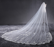 新娘头纱超长头纱软结婚礼蕾丝拖地大3米宽韩式拖尾头纱