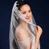 白色新娘头纱超长3米5米10米拖尾韩式蕾丝结婚纱礼服配件