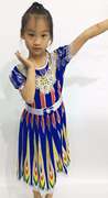 新疆舞蹈演出民族连衣裙，女童儿童服饰六一儿童节裙子艾德莱斯