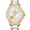白色镶钻手表瑞士进口全自动机械品牌女时尚陶瓷圆形夜光国产腕表