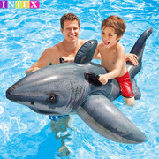 INTEX水上充气加厚写实鲨鱼坐骑游泳圈 男女儿童宝宝水上浮床座圈