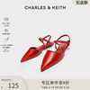 CHARLES&KEITH春夏女鞋CK1-70900377女士腕带尖头平跟凉鞋