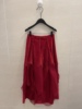 独立设计师款大红系丝绒，拼接真丝不规则，裙摆显高显瘦百搭半裙