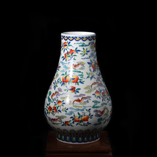 景德镇陶瓷器花瓶手绘青花斗彩花器摆件仿古中式家居客厅台面摆设