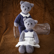 dabron藏蓝色娃娃熊法式(熊，法式)小众情侣装，玉兔绒民宿家居装饰布娃娃混批