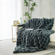 新西兰兔毛皮草毯加厚加绒盖毯兔毛绒办公沙发毯毛毯子休闲毯保暖