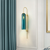 北欧轻奢客厅创意壁灯现代简约酒店民宿卧室床头设计师蓝色玻璃灯