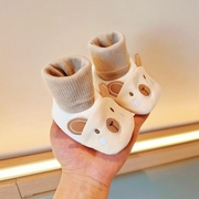 婴儿鞋子软底春秋室内不掉鞋袜0-3-6-9个月卡通不掉跟地板袜