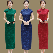 夏季改良旗袍复古中国风，婚宴礼服日常气质优雅长款祺袍连衣裙