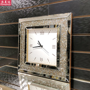轻奢时尚装饰时钟客厅餐厅挂钟家用个性创意镶钻壁挂艺术钟表贴镜