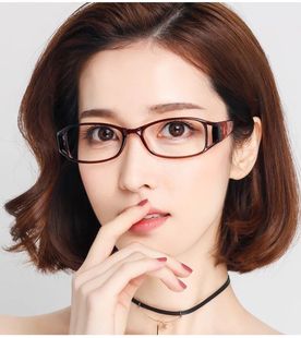 超轻时尚TR90近视眼镜成品配近视老花平光防辐射护目镜女款大脸