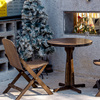 简约小户型圆桌复古实木可折叠方桌，客厅阳台家用茶几餐桌咖啡桌椅