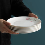 北欧网红盘子菜盘家用陶瓷碟子，套装骨瓷简约个性创意深水果盘ins