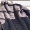 深灰色慵懒风软糯宽松毛衣女(毛，衣女)2023秋冬半高领套头针织衫上衣