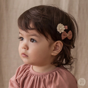 韩国进口婴儿童女宝宝BB发夹结边包边对卡公主周岁拍照配饰