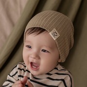 韩国进口KIDS CLARA婴儿童包头帽子春秋款男女宝宝棉线防风套头帽