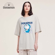 DORAEMON/哆啦A梦短袖T恤男2024潮夏季青少年圆领体恤半截袖T