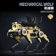新款智能机械狼狗积木益智拼装玩具军事系列模型摆件男女孩子礼物