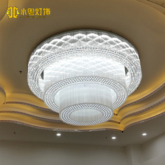 豪华现代水晶房间吸顶灯具LED圆形客厅大灯酒店会所大堂工程灯饰