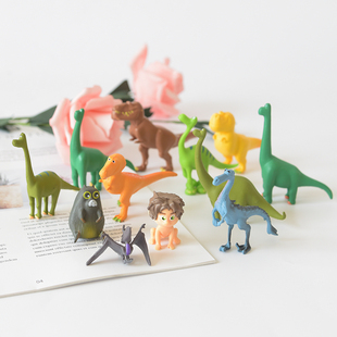 蛋糕装饰恐龙时代生日甜品台情景摆件创意玩具套装白色大羽毛插件