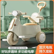 儿童电动车摩托车女宝宝，充电三轮车可坐人玩具车遥控双驱动电瓶车