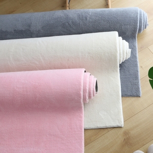 简约北欧地毯卧室客厅床边加厚地垫满铺纯色针织棉地毯防滑可水洗