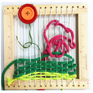 创意diy木尺框幼儿园手工编织工具毛线绷架框架网编画绳线布条架