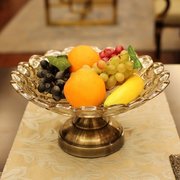 欧式水晶玻璃水果盘摆件现代创意客厅家用餐桌果盘果盆茶几装饰品