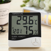 htc-1电子数字干湿温度计室内高精度温湿度计家用台式温度表闹钟