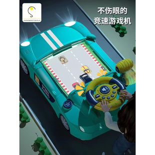 儿童方向盘赛车闯关大冒险模拟驾驶声光电动桌面游戏机玩具男.