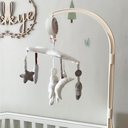 新生婴儿音乐床铃兔子可旋转摇铃布艺床头宝宝头顶悬挂在床上玩具