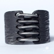 白木黑冰原创设计手工银饰，手工个性木刻，纹理戒指简约肌理食指戒指