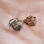 欧美风格套装复古戒指素圈麻花圈简约潮流个性时尚男女款指环