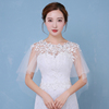 新娘披肩韩版大码婚纱披肩，镶钻白色2023季纱斗篷蕾丝夏季外搭