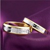 韩版简约foreverlove，钛钢情侣戒指18k金色戒指，欧美跨境饰品