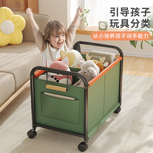 儿童玩具收纳架婴儿小推车置物架移动家用客厅书包书架零食储物筐