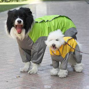 金毛狗雨衣大型犬泰迪连帽中小型犬防水小狗全包四脚宠物狗狗雨披