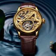 手表品牌皮带士手表防水镂空男瑞士龙纹机械表时尚