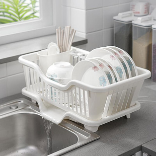 厨房台面碗碟沥水篮水槽，置物架塑料餐具，家用放碗筷滤水收纳盒碗柜