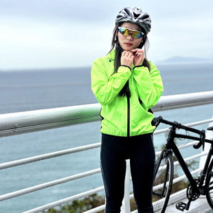 WOSAWE女款户外运动山地自行车骑行服修身长袖连帽风衣长裤套装