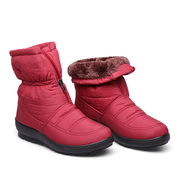 雪地靴女中筒短靴，冬季防滑防水加厚加绒平底孕妇妈妈棉鞋1308