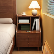 实木床头柜白色简约家用小型储物收纳柜卧室夹缝，儿童床边柜置物架