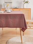 轻奢现代格子网红客厅餐桌布布艺美式田园风格茶几柜盖布可定制