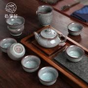 龙泉青瓷茶具套装家用陶瓷冰裂纹，茶杯茶壶整套功夫茶具